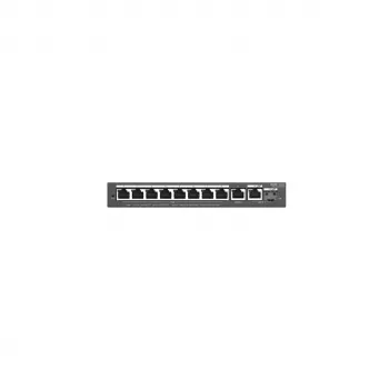 Valdomas L2 jungiklis RUIJIE RG-ES210GS-P – 10x Gigabit RJ-45, 2x SFP, 8x PoE+ prievadai, 120W PoE biudžetas, debesies valdymas