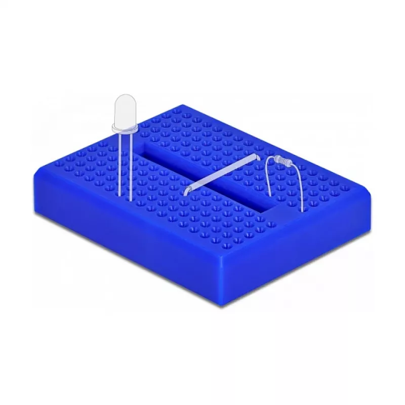 Breadboard DELOCK 18322, plastikinė prototipų plokštė, mėlyna, 36×46×10 mm