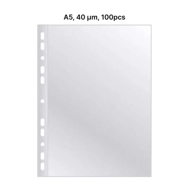 AD Class Kišenė su perforacija Crystal Clear A5 40 mikronų, pakuotė 100 vnt.