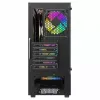 PC korpusas SAVIO Noctis Flow RGB — Cube, ATX/Mini-ITX, 3x 120 mm priekiniai ventiliatoriai, grūdintas stiklas, maks. GPU 35 cm