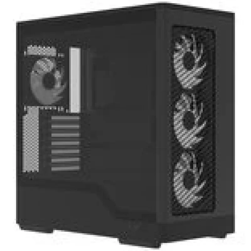 Kompiuterio korpusas AEROCOOL D520A Midi-Tower ATX Grūdintas stiklas RGB — juodas