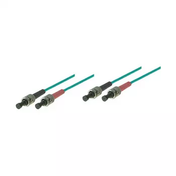 Šviesolaidinis pataisos kabelis LWL Duplex OM3 (daugiamodis, 50/125) ST/ST, LSZH, 0,5 m, Good Connections®