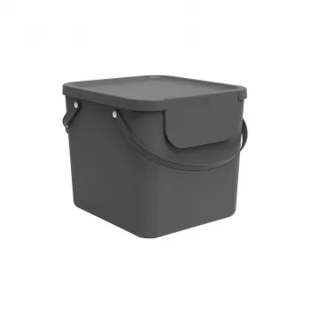 Rotho Albula stačiakampė plastikinė dėžė 40 L, antracitinė, technopolimeras, 400×358×340 mm
