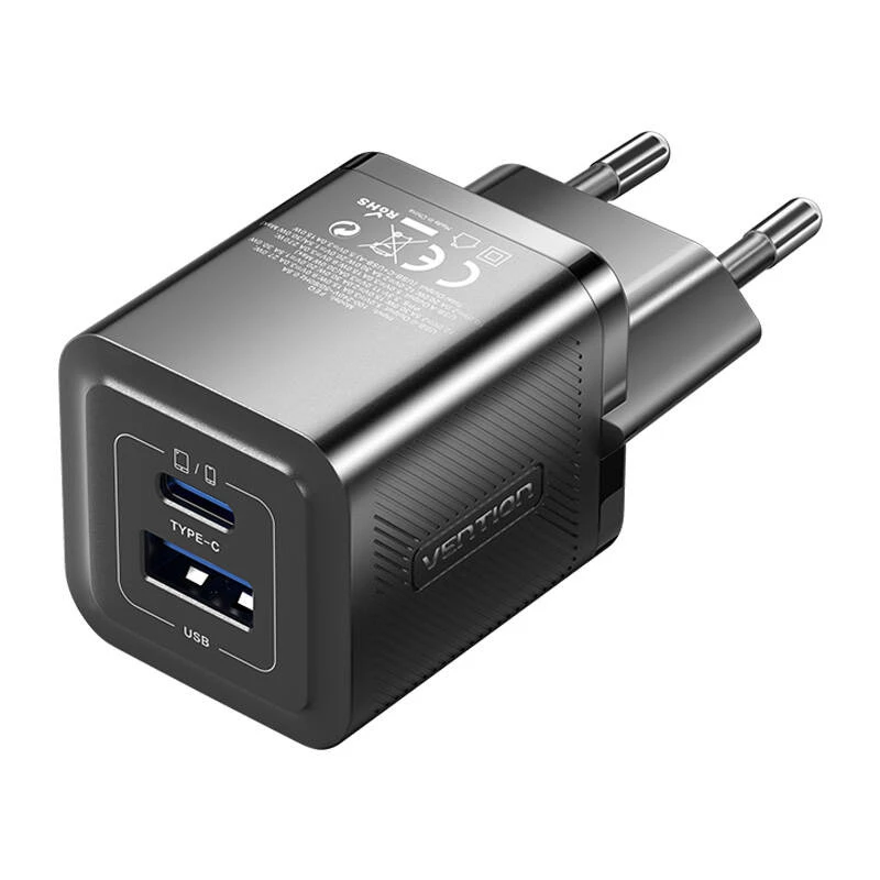 Vention FEQB0-EU sieninis greitasis įkroviklis 30W, 1x USB-C, juodas