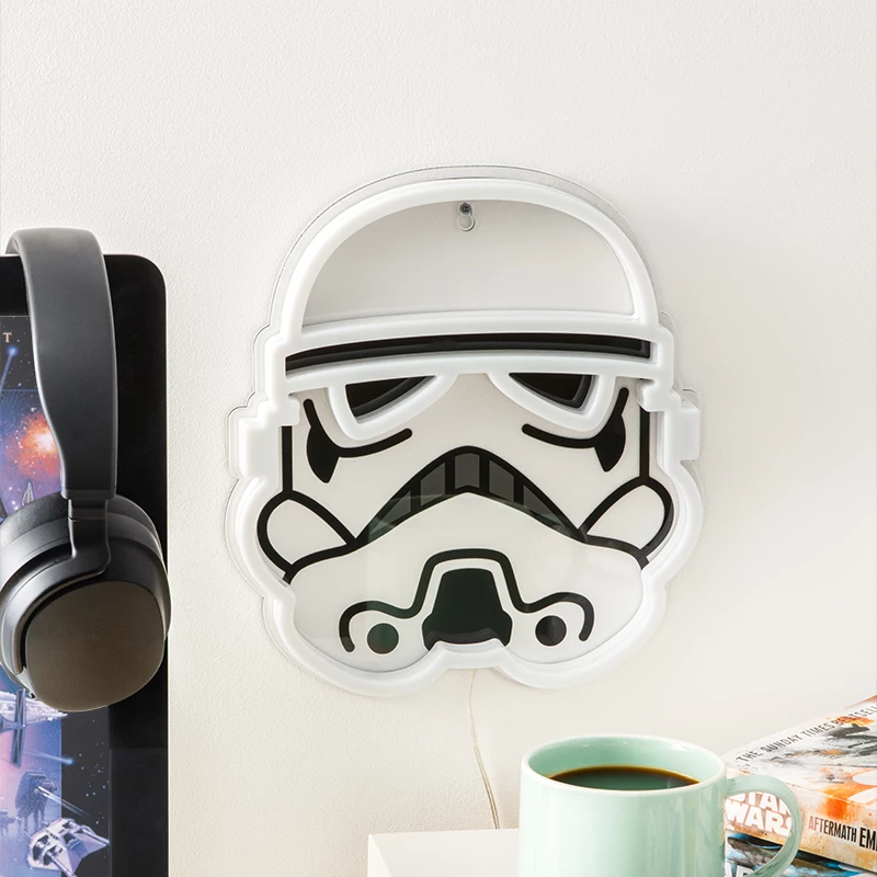 LED neoninė sieninė lempa Paladone Stormtrooper modelis PP14595SWVN, dekoratyvinis „Žvaigždžių karų“ apšvietimas