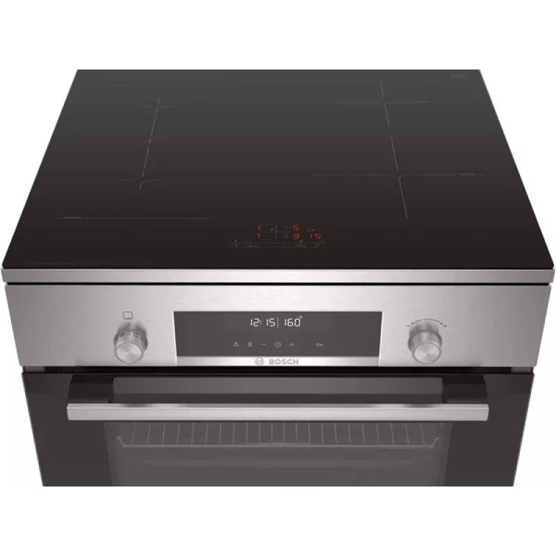 Bosch HLS79Y351U Series 6 laisvai pastatoma viryklė, indukcinė kaitlentė, elektrinė orkaitė, nerūdijantis plienas, 60 cm