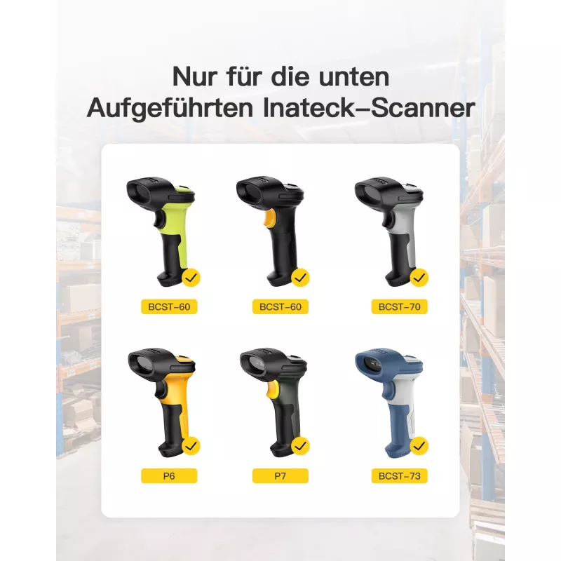 Brūkšninių kodų skaitytuvas Inateck BS04001 2-in-1 belaidis USB įkraunamas rankinis