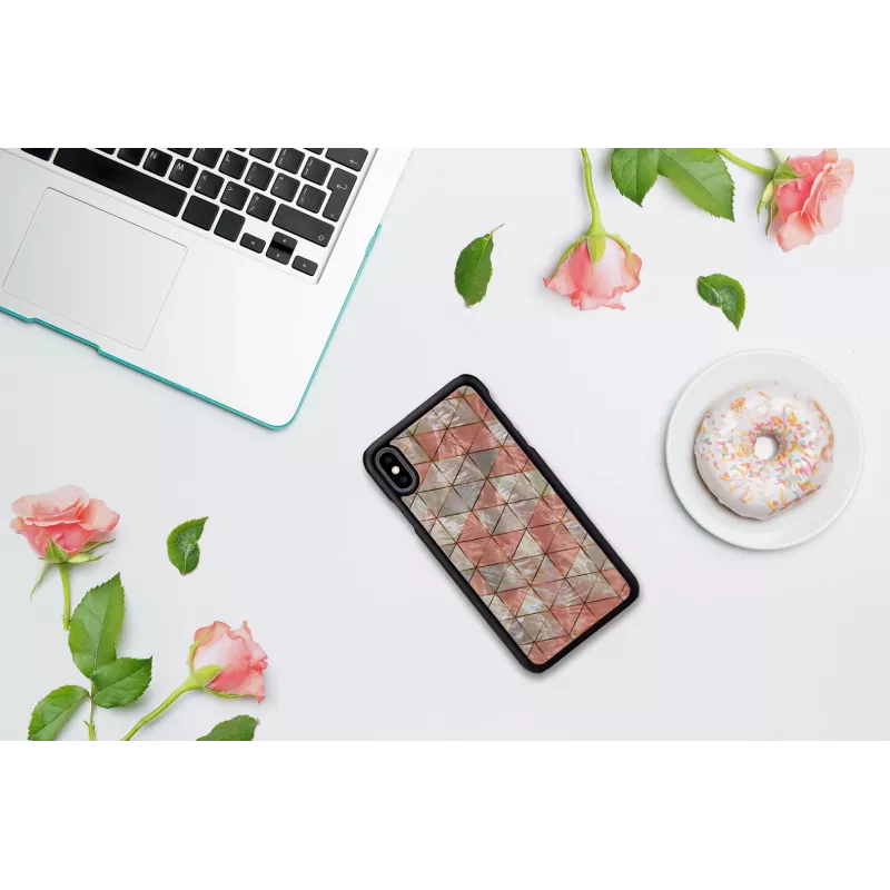 Apsauginis dėklas iKins iPhone XS Max – deimantinis raštas, juodas