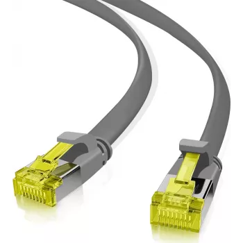 Helos Patch-Cable RJ-45 (M) - RJ-45 (M) - 50 cm - U/FTP - CAT 6a - Plokščias - Pilkas
