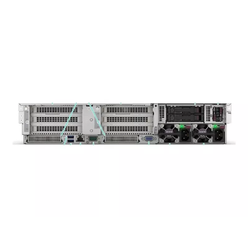 HPE ProLiant DL385 Gen11 2U stovo serveris EPYC 9115 16 branduolių 3,2 GHz 2x32 GB-R 8xSFF karštai keičiami 2x480 GB SSD MR408i-o 2x1000 W serveris (P81843-425)