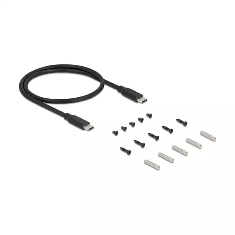 USB stotelė DELOCK 3 prievadai 5 Gbps su RJ45 Gigabit PoE++ ir USB Type-C jungtimi, metalinis korpusas, 1,5 kV izoliacija, juoda