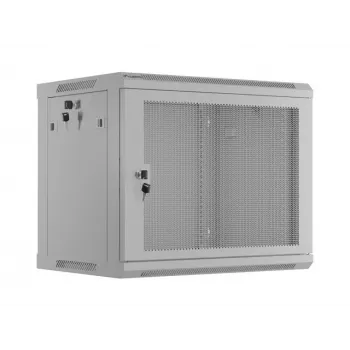 19 colių 9U 600x450 pilkas sieninis spintos stovas Lanberg su perforuotomis durelėmis