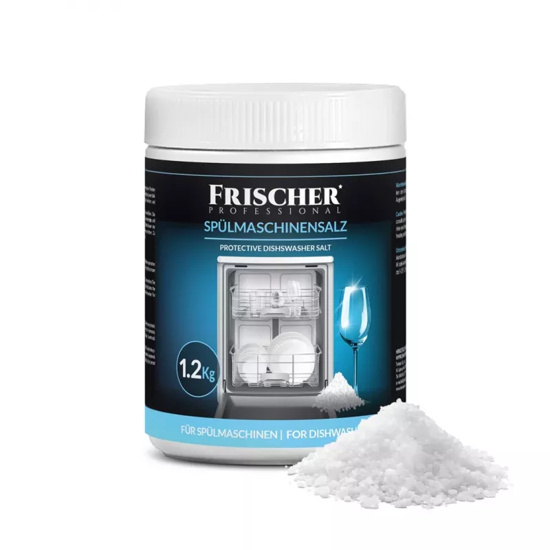Indaplovės druska FRISCHER FR00101_1200, 1,2 kg, vandens minkštinimo druska plastikiniame inde