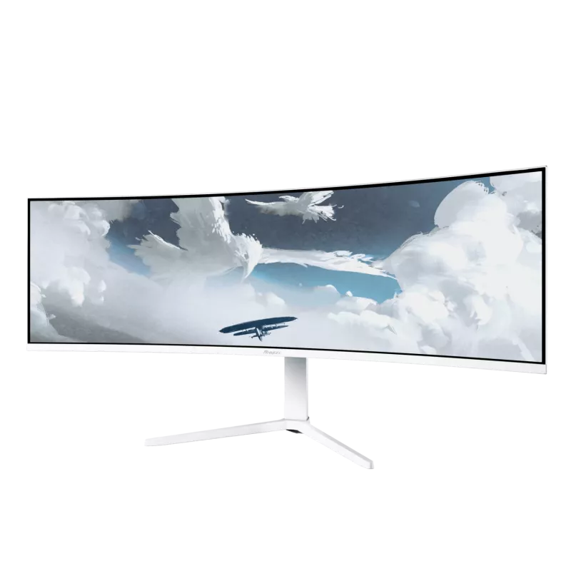 Išlenktas monitorius Arozzi Nova 49 colių (124,5 cm) Dual QHD 5120×1440 LED VA, 32:9, 4 ms, USB šakotuvas, garsiakalbiai, baltas
