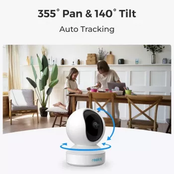 Vidinė IP stebėjimo kamera Reolink E Series E330 — 4 MP, 4 mm objektyvas, 84°×45° matymo laukas, 2,4/5 GHz Wi‑Fi, dvipusis garsas, žmonių/naminukų aptikimas
