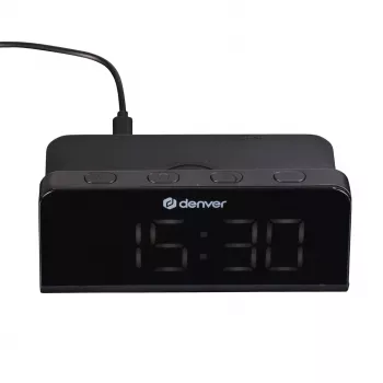 Skaitmeninis žadintuvas Denver ECQ-103MK2 juodas su LED ekranu, maitinamas baterija