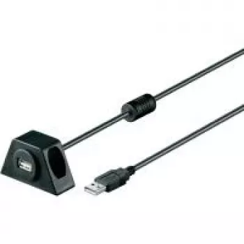 USB ilginimo laidas Goobay USB 2.0 1,2 m juodas su tvirtinimo kronšteinu