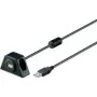 USB ilginimo laidas Goobay USB 2.0 1,2 m juodas su tvirtinimo kronšteinu