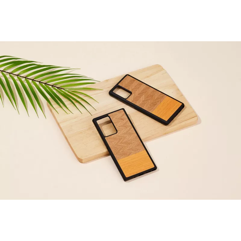 Apsauginis dėklas Man and Wood Galaxy Note 20 Herringbone Arancia Black