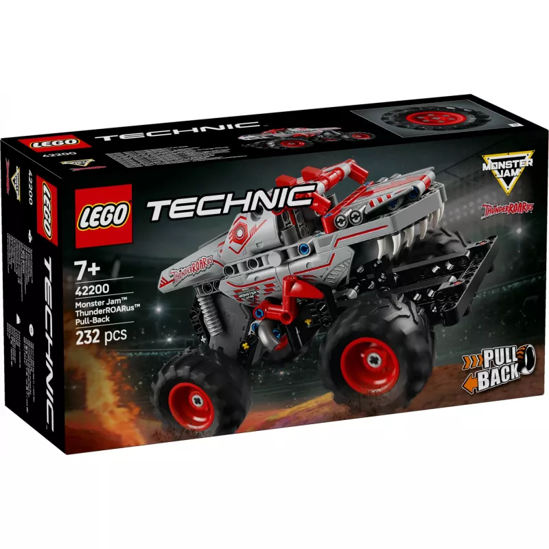 LEGO TECHNIC 42200 Monster Jam™ ThunderROARus™ su atgalinio paleidimo mechanizmu