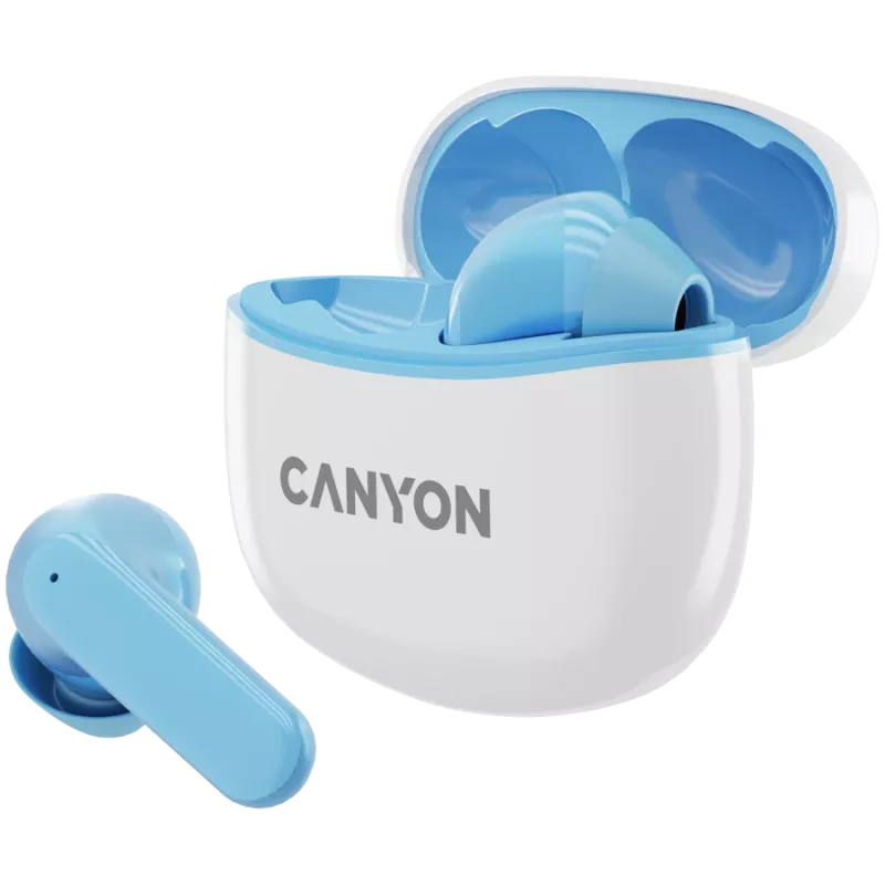Ausinės Canyon TWS-5 CNS-TWS5BL – Tikrai belaidės – Bluetooth 5.3 – Į ausis – USB-C įkrovimo dėklas – Lietimo valdymas – Iki 38 h veikimo – Juodos