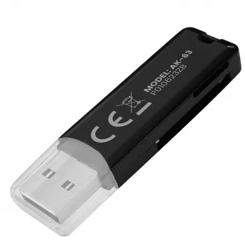 SD kortelių skaitytuvas, USB 2.0, 480 Mbps, AK-63 Savio SAVAK-63