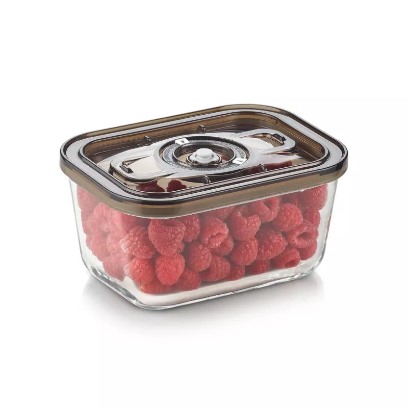 Stiklinis vakuuminis indas su plastikiniu dangteliu Caso VacuBoxx Eco M, 0,8 l, skaidrus
