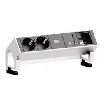 Prailginimo laidas Bachmann DESK 2 0,2 m 2 AC lizdai Juoda Balta