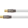 SAT antenos laidas, IEC/Koax kištukas ir lizdas auksuoti, ekranavimo lygis 120 dB, 75 Ohm, nailono pynė balta, 3 m, PYTHON® serija (GC-M2004)