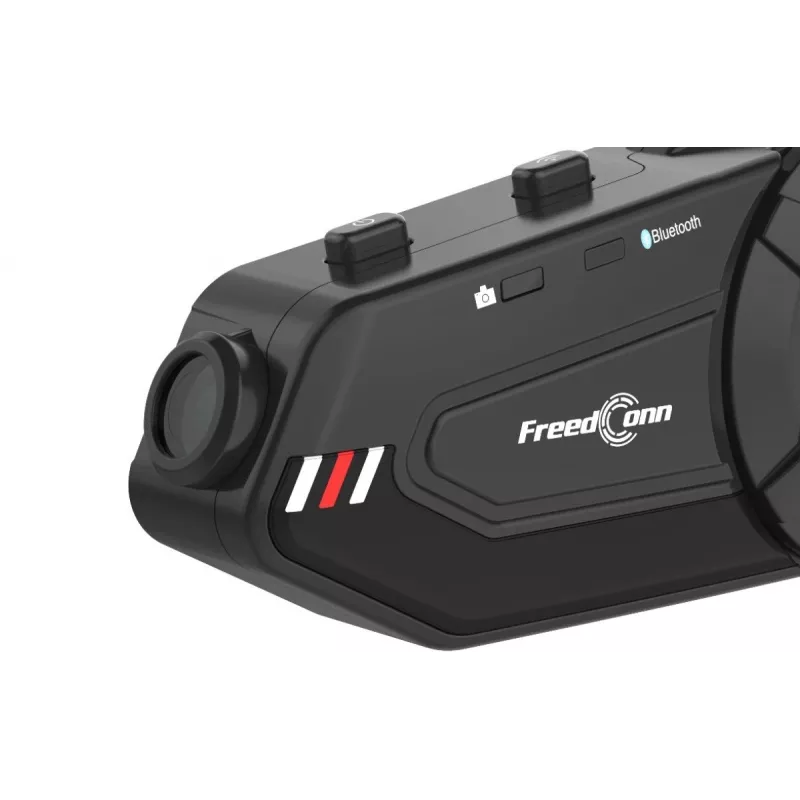 Belaidis motociklininkų šalmo interkomas FreedConn R1 PLUS E su kamera, Bluetooth 5.0+EDR, 1000 m atstumu, IP65, FM, 1080p vaizdo įrašu, 30 h pokalbio laiko