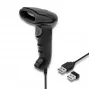 Nešiojamas brūkšninių kodų skaitytuvas QOLTEC 50868 – 1D/2D lazerinis skaitytuvas, USB laidinis ir belaidis, veikimo atstumas 600 mm, juodas
