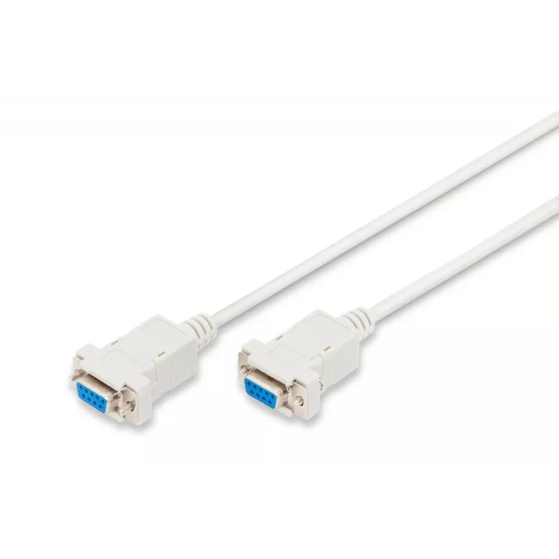 Assmann Zero-Modem jungiamasis kabelis. D-Sub9 F/F. 3,0 m. užtraukiami gaubtai. juoda (AK-610100-030-E)