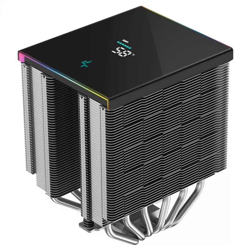 Oro procesoriaus aušintuvas DeepCool AK620 Digital SE, dvigubas bokštas, 6x Ø6 mm šilumos vamzdeliai, 2x 120 mm PWM ventiliatoriai, RGB, aukštis 161 mm