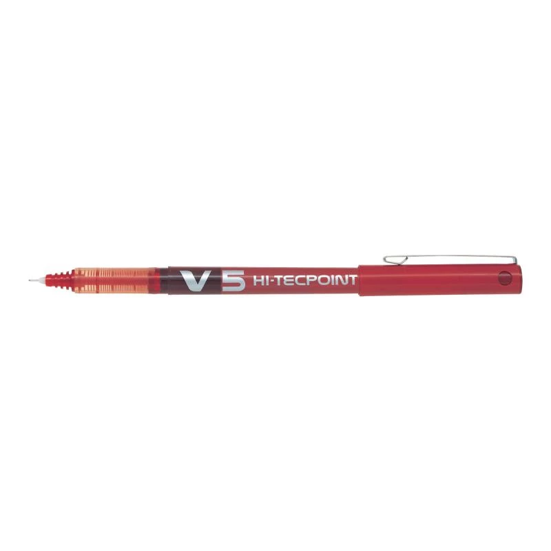 Pilot V5 HiTec Red 0.5mm rašikliai raudoni 12 vnt