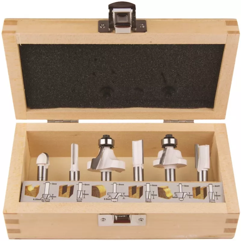 Makita - Fräs-Bitsatz - für Kunststoff, Massivholz - 6 Stücke (D-53540)