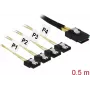 Kabelis DeLOCK 85800 Mini SAS SFF-8087 0,5 m juodas