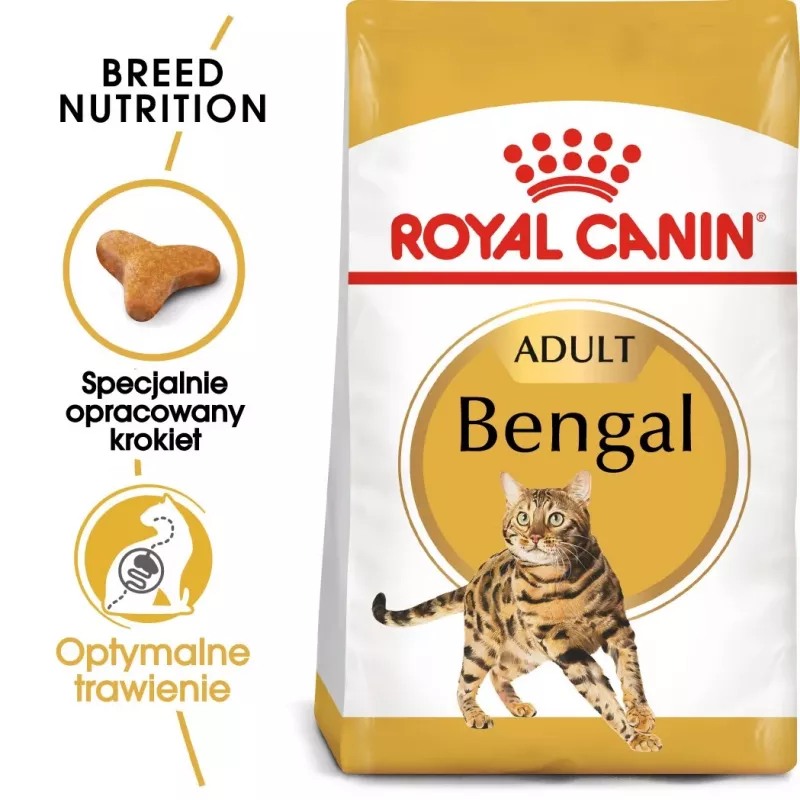 Sausas kačių ėdalas Royal Canin Bengal Adult 10 kg – Vištiena, 40 % baltymų, 18 % riebalų