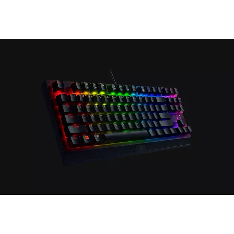 Mechaninė žaidimų klaviatūra Razer BlackWidow V3 Tenkeyless — USB, QWERTY JAV, Razer Yellow jungikliai, RGB apšvietimas, juoda