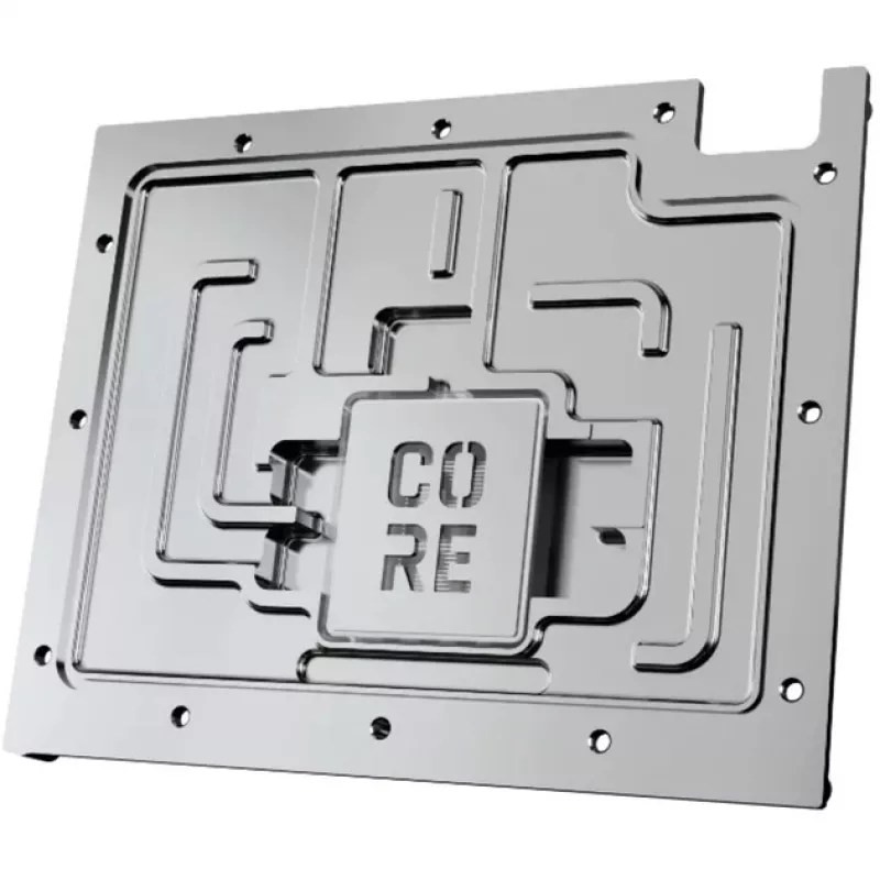 Alphacool 10260 galinė plokštė, aliuminis, chromas, juoda, 154 mm