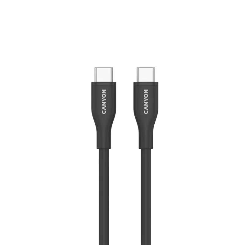 CANYON laidas CC60SC10 USB-C į USB-C 60W 1m Silikoninis Juodas