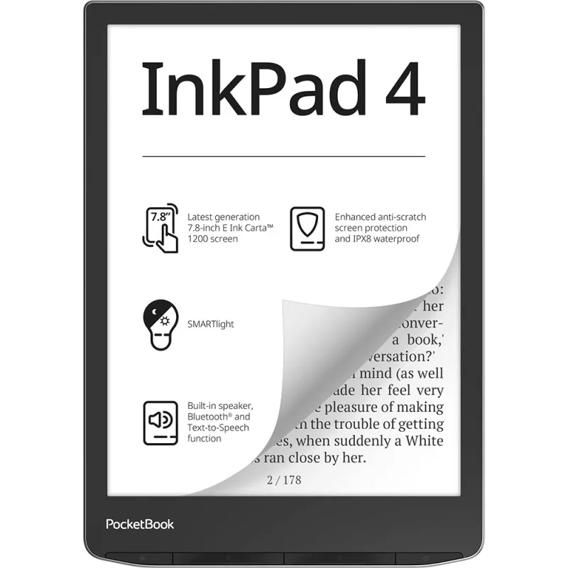 PocketBook InkPad 4 – 19,8 cm (7,8 colio) E Ink Carta skaitytuvas