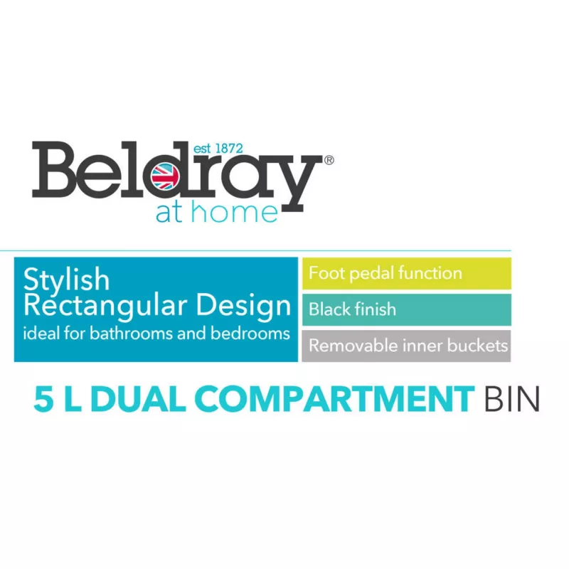 Beldray dviejų skyrių šiukšliadėžė LA035235BLKFEU7 5 litrai juoda