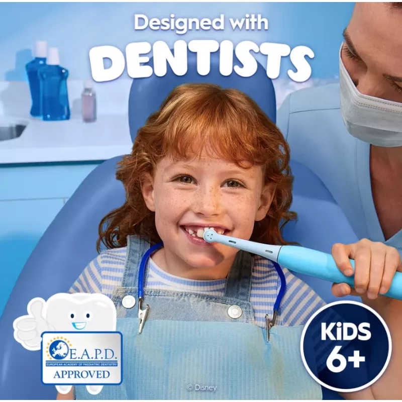 Oral-B iO Kids Disney Stitch elektrinis dantų šepetėlis su kelioniniu dėklu, 6+ metams, įkraunamas, 1 antgalis, 3 režimai
