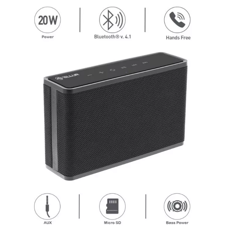 Nešiojamas garsiakalbis Tellur Apollo Bluetooth juodas