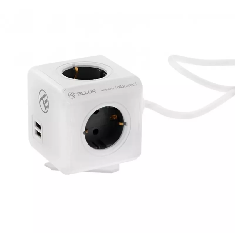 Ilgintuvas Tellur Power Cube Extended 4 lizdai 2 USB prievadai