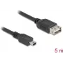 DeLOCK USB kabelis USB 2.0 5m Mini-USB B USB A juodas