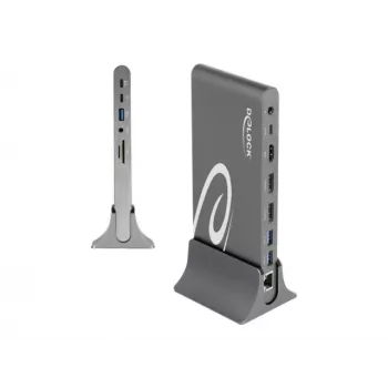 Dockingo stotelė DeLOCK USB Type-C DP 1.4 Triple 4K Display