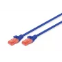 DIGITUS DK-1612-005/B CAT 6 U/UTP jungiamasis kabelis, RJ45, AWG 26/7, PVC, 0,5 m, mėlynas
