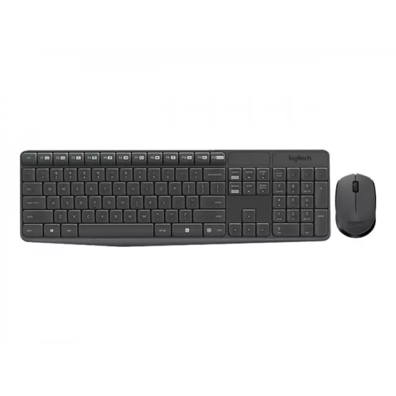 Logitech MK235 belaidė klaviatūra ir pelė pilka