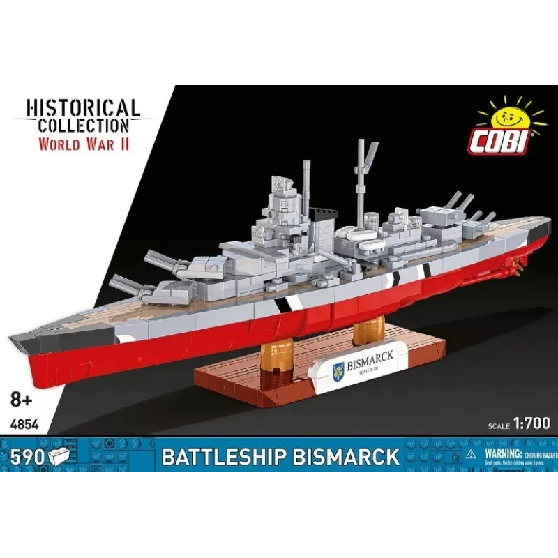 Konstruktorius Cobi mūšio laivas Bismarck modelis, 590 detalių